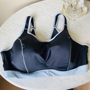 Fullbeauty Sports Bra Womens 48D High Impact Support Underwire Adjustable Black